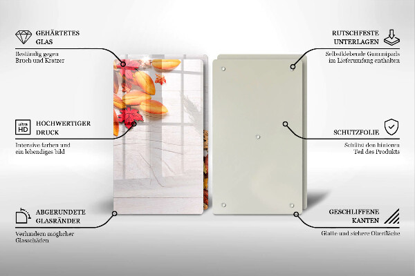 Krájecí prkénko skleněné Podzimní listí