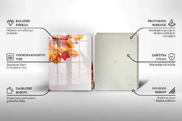 Krájecí prkénko skleněné Podzimní listí