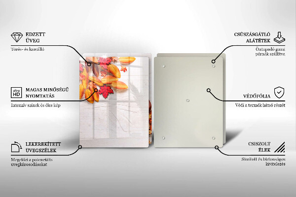 Krájecí prkénko skleněné Podzimní listí