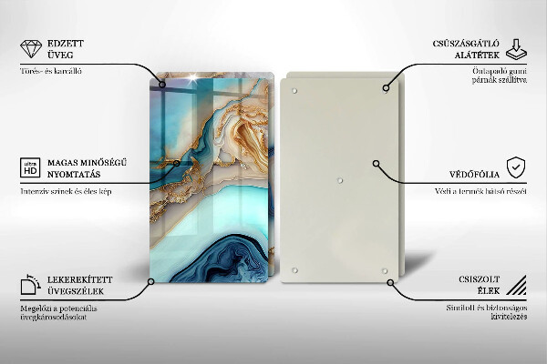 Krájecí prkénko skleněné Vícebarevný mramor