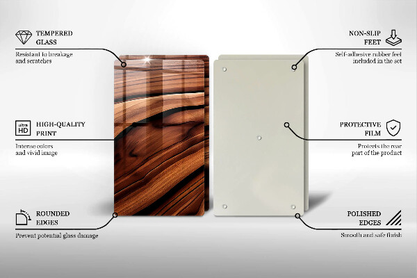 Krájecí prkénko skleněné Dřevěná konstrukce