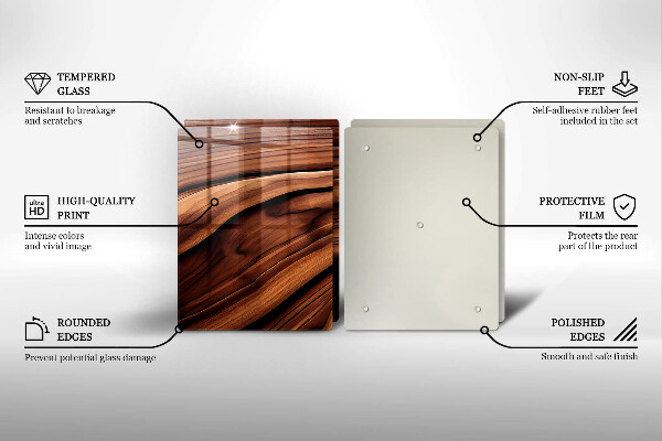 Krájecí prkénko skleněné Dřevěná konstrukce