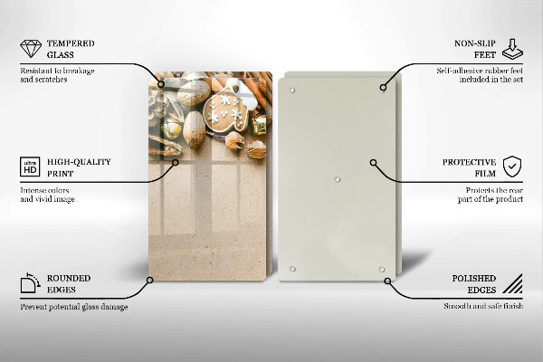 Krájecí prkénko skleněné Vánoční dekorace