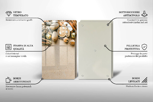 Krájecí prkénko skleněné Vánoční dekorace