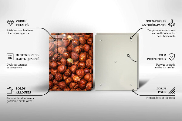 Krájecí prkénko skleněné Lískové oříšky