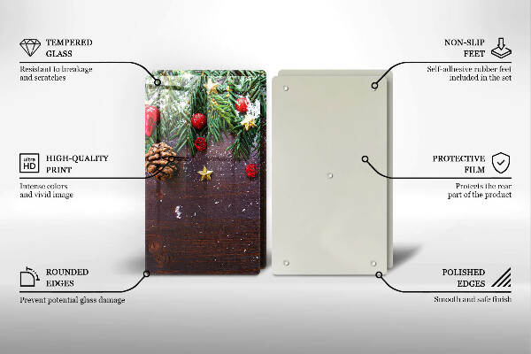 Krájecí prkénko skleněné Vánoční dekorace