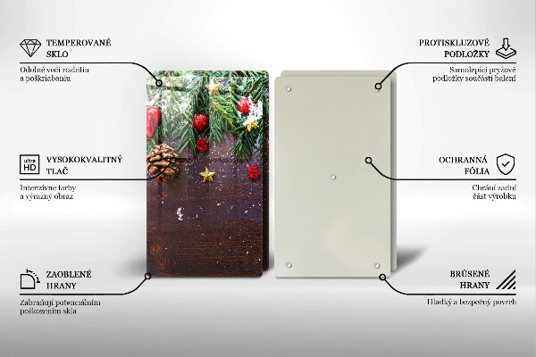 Krájecí prkénko skleněné Vánoční dekorace