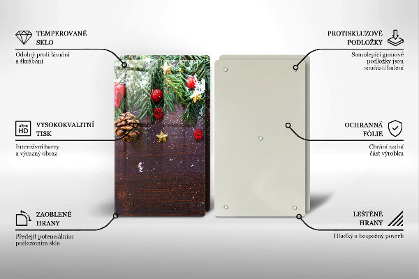 Krájecí prkénko skleněné Vánoční dekorace