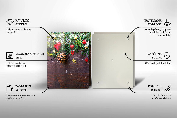 Krájecí prkénko skleněné Vánoční dekorace