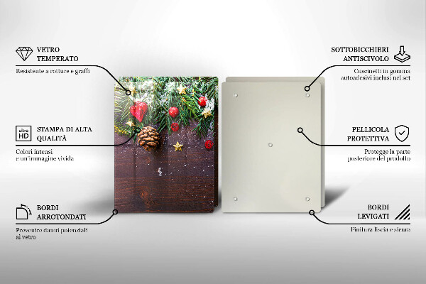 Krájecí prkénko skleněné Vánoční dekorace