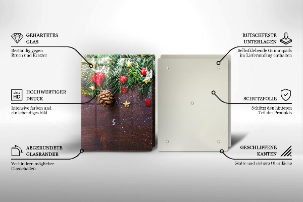 Krájecí prkénko skleněné Vánoční dekorace