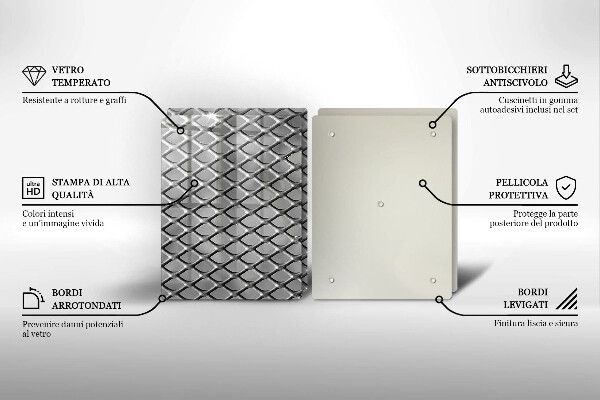 Krájecí prkénko skleněné Kovová mřížka