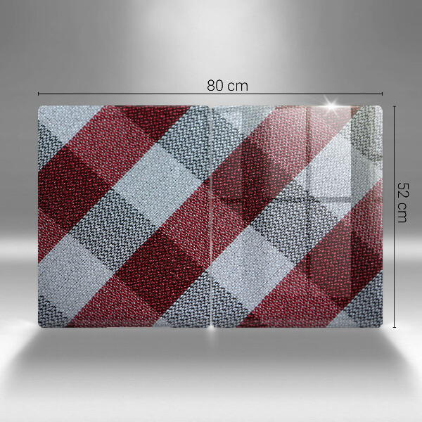 Krájecí prkénko skleněné Červeno-bílý kostkovaný vzor