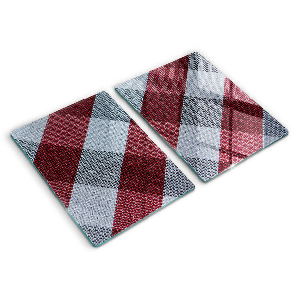 Krájecí prkénko skleněné Červeno-bílý kostkovaný vzor