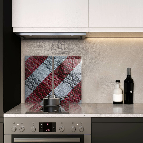 Krájecí prkénko skleněné Červeno-bílý kostkovaný vzor