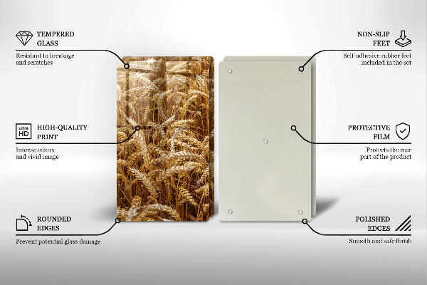 Krájecí prkénko skleněné Pole obilí