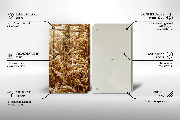 Krájecí prkénko skleněné Pole obilí