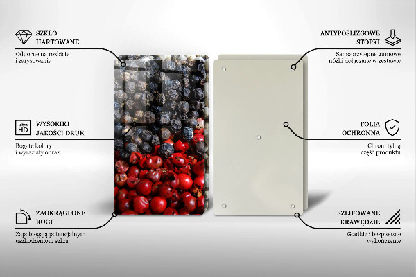 Krájecí prkénko skleněné Černý pepř