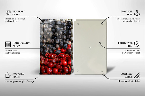 Krájecí prkénko skleněné Černý pepř