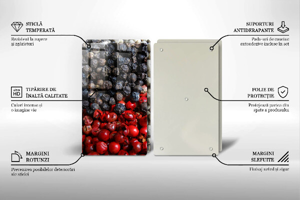 Krájecí prkénko skleněné Černý pepř