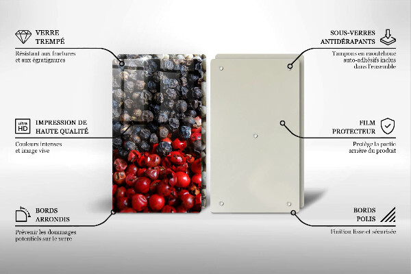 Krájecí prkénko skleněné Černý pepř