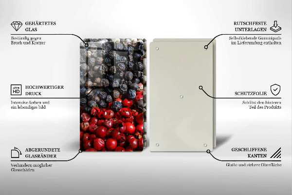 Krájecí prkénko skleněné Černý pepř