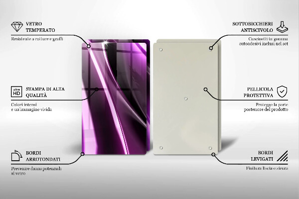 Krájecí prkénko skleněné Fialová abstrakce