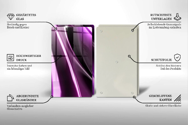 Krájecí prkénko skleněné Fialová abstrakce