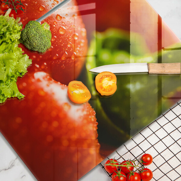 Krájecí prkénko skleněné Červená paprika