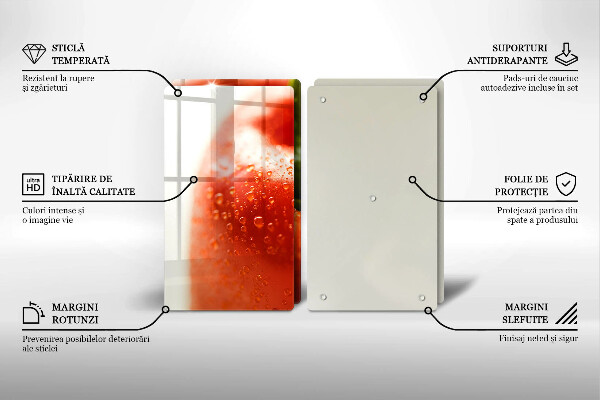 Krájecí prkénko skleněné Červená paprika