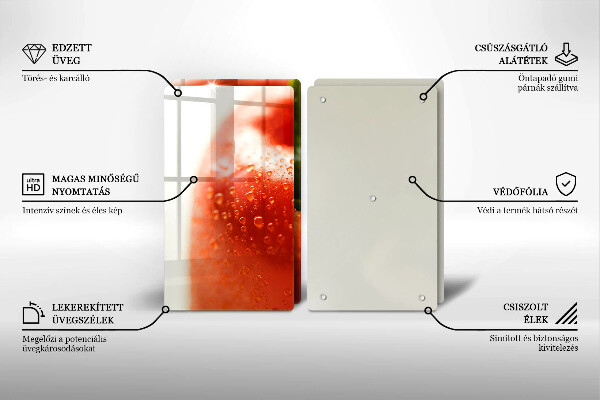 Krájecí prkénko skleněné Červená paprika