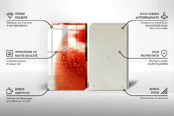 Krájecí prkénko skleněné Červená paprika