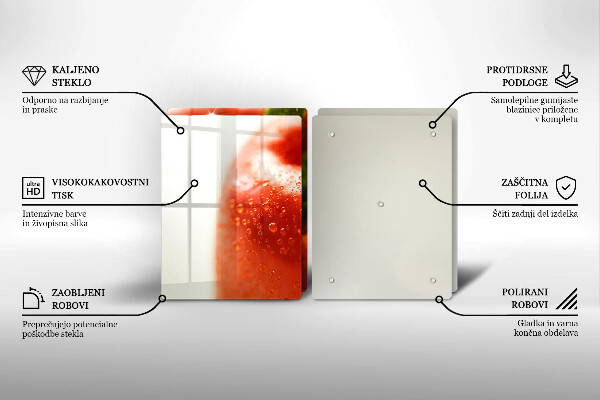 Krájecí prkénko skleněné Červená paprika