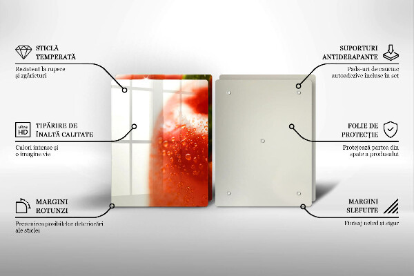 Krájecí prkénko skleněné Červená paprika