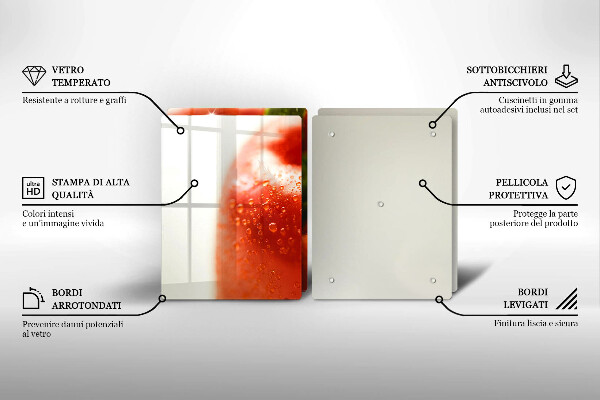 Krájecí prkénko skleněné Červená paprika