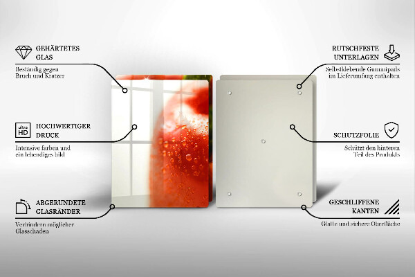 Krájecí prkénko skleněné Červená paprika