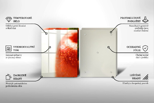 Krájecí prkénko skleněné Červená paprika