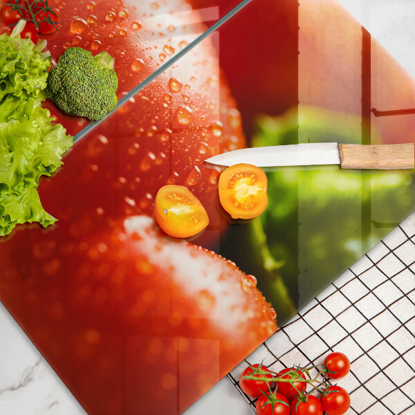 Krájecí prkénko skleněné Červená paprika