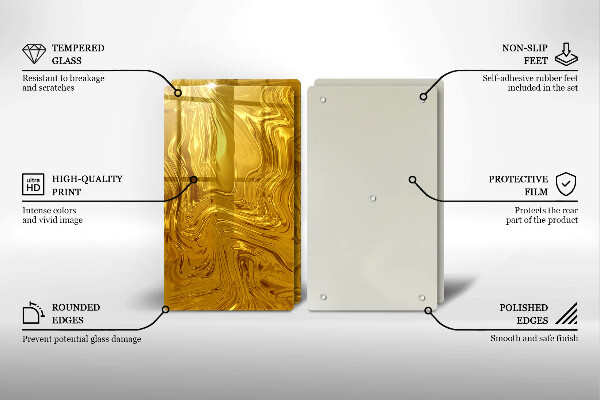 Krájecí prkénko skleněné Zlatá textura