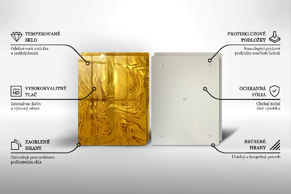 Krájecí prkénko skleněné Zlatá textura