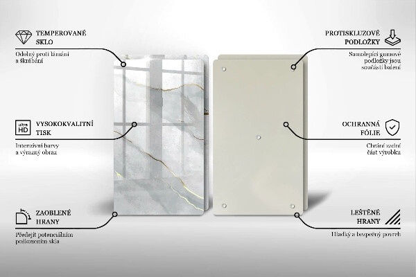 Krájecí prkénko skleněné Textura kamene