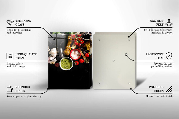 Krájecí prkénko skleněné Italské přísady a koření