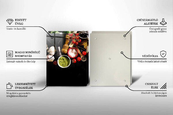 Krájecí prkénko skleněné Italské přísady a koření