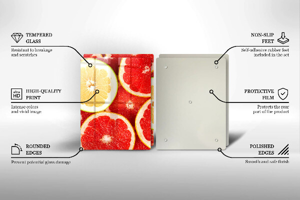 Krájecí prkénko skleněné Plátky grapefruitu