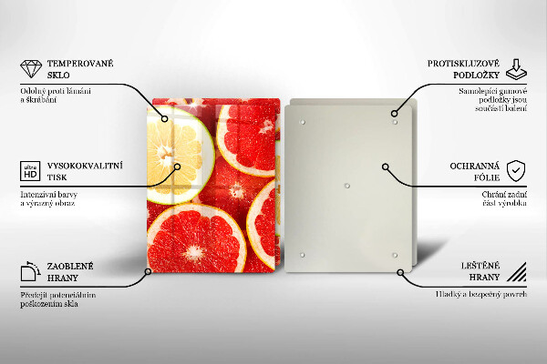 Krájecí prkénko skleněné Plátky grapefruitu