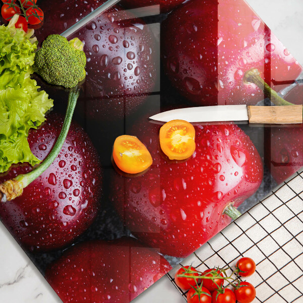 Krájecí prkénko skleněné Detailní záběr třešní