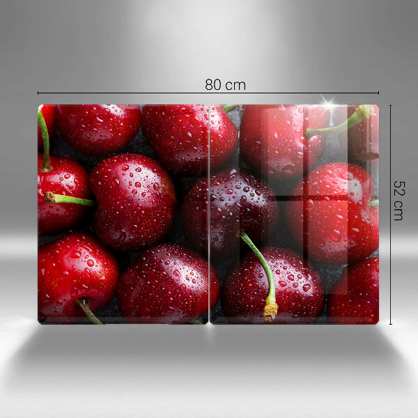 Krájecí prkénko skleněné Detailní záběr třešní