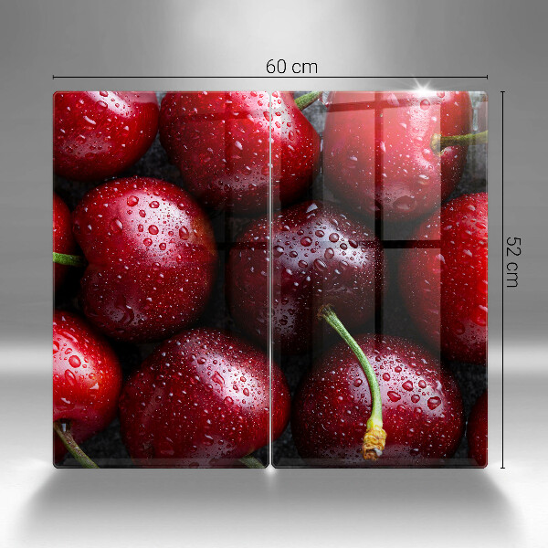 Krájecí prkénko skleněné Detailní záběr třešní