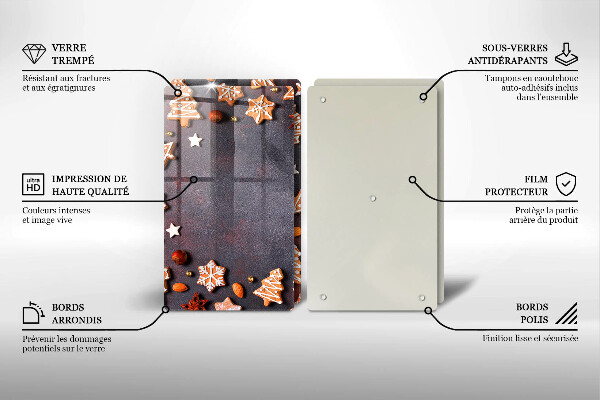 Krájecí prkénko skleněné Perníkové vánoce