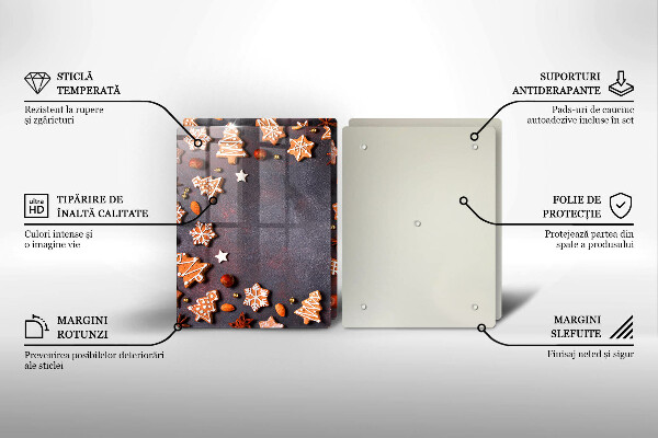 Krájecí prkénko skleněné Perníkové vánoce